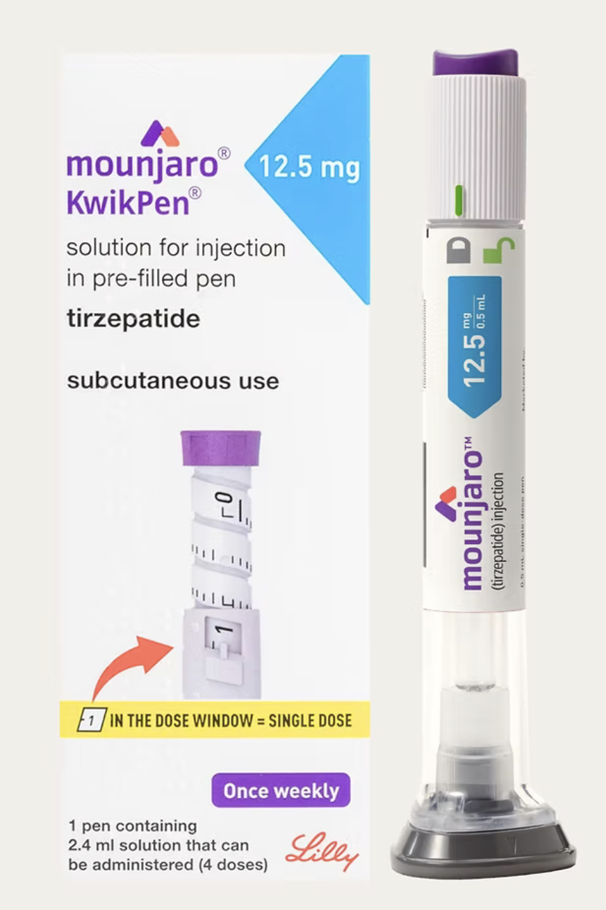 Mounjaro KwikPen 12.5mg/0.6mL Multi-Dose Pen - 1 Pen, 4 Weekly Doses for 1 month