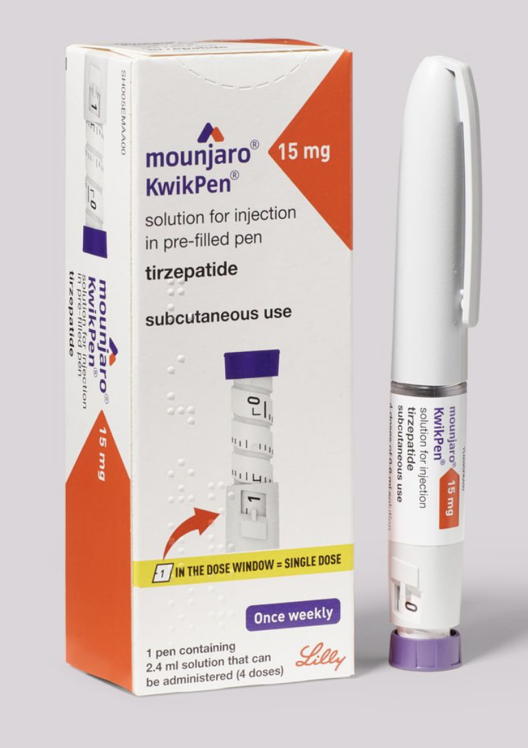Mounjaro KwikPen 15mg/0.6mL Multi-Dose Pen - 1 Pen, 4 Weekly Doses for 1 month