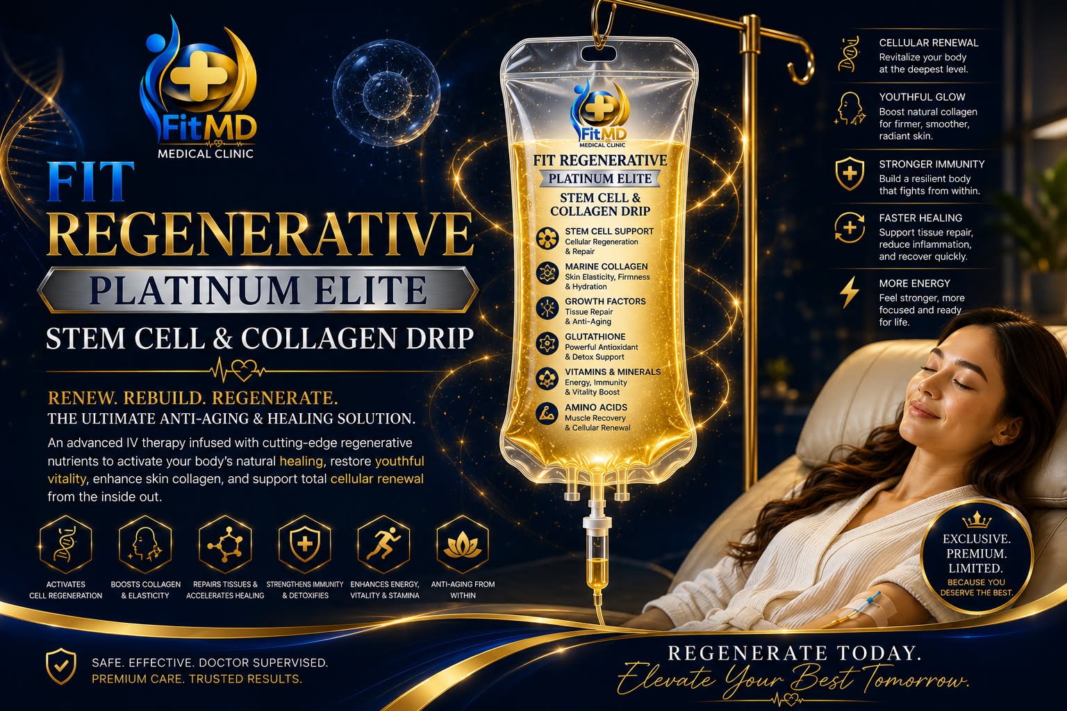 Fit Regenerative Platinum Elite Stem Cell and Collagen Drip